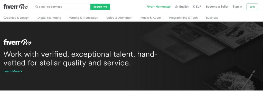 Fiverr Pro is top-quality selection of skilled freelancers