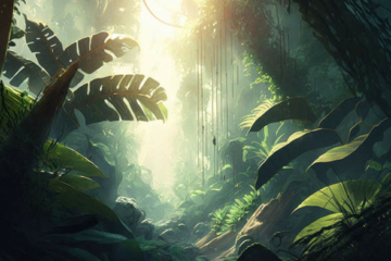 Beautiful jungle scenery - AI-generated image