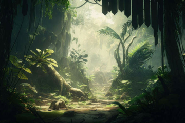 Beautiful jungle scenery - AI-generated image